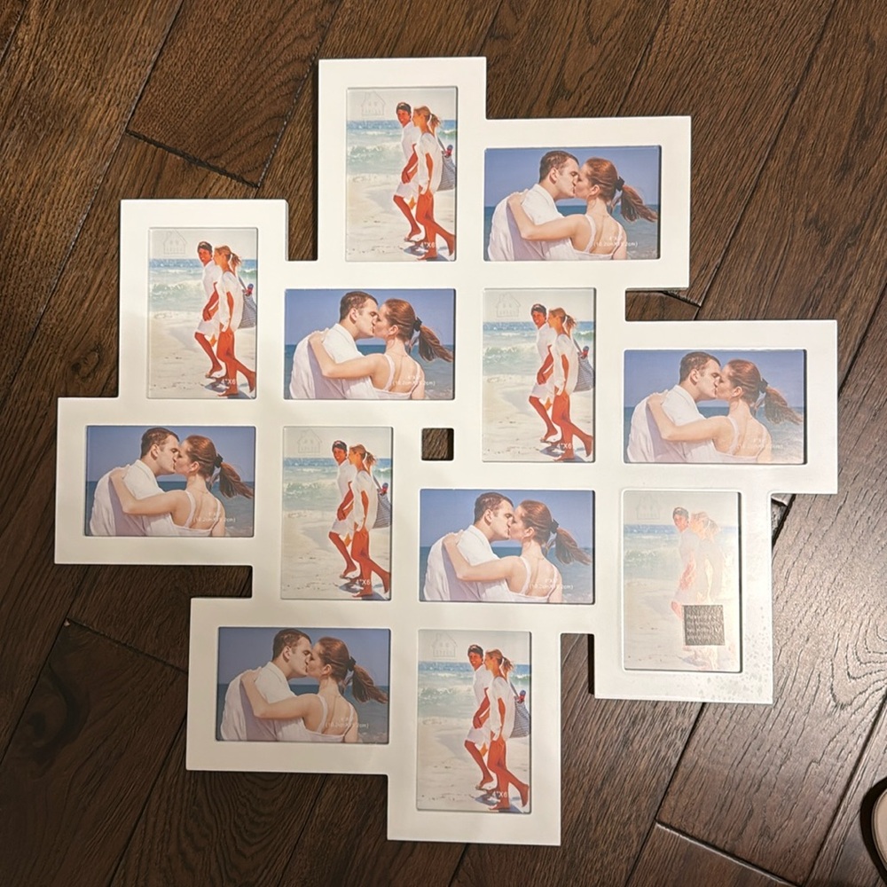 NEW Asense Collage 4x6 Picture Frames Gallery Wall Mounting- 12 Openings- White